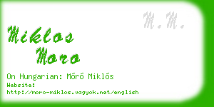miklos moro business card